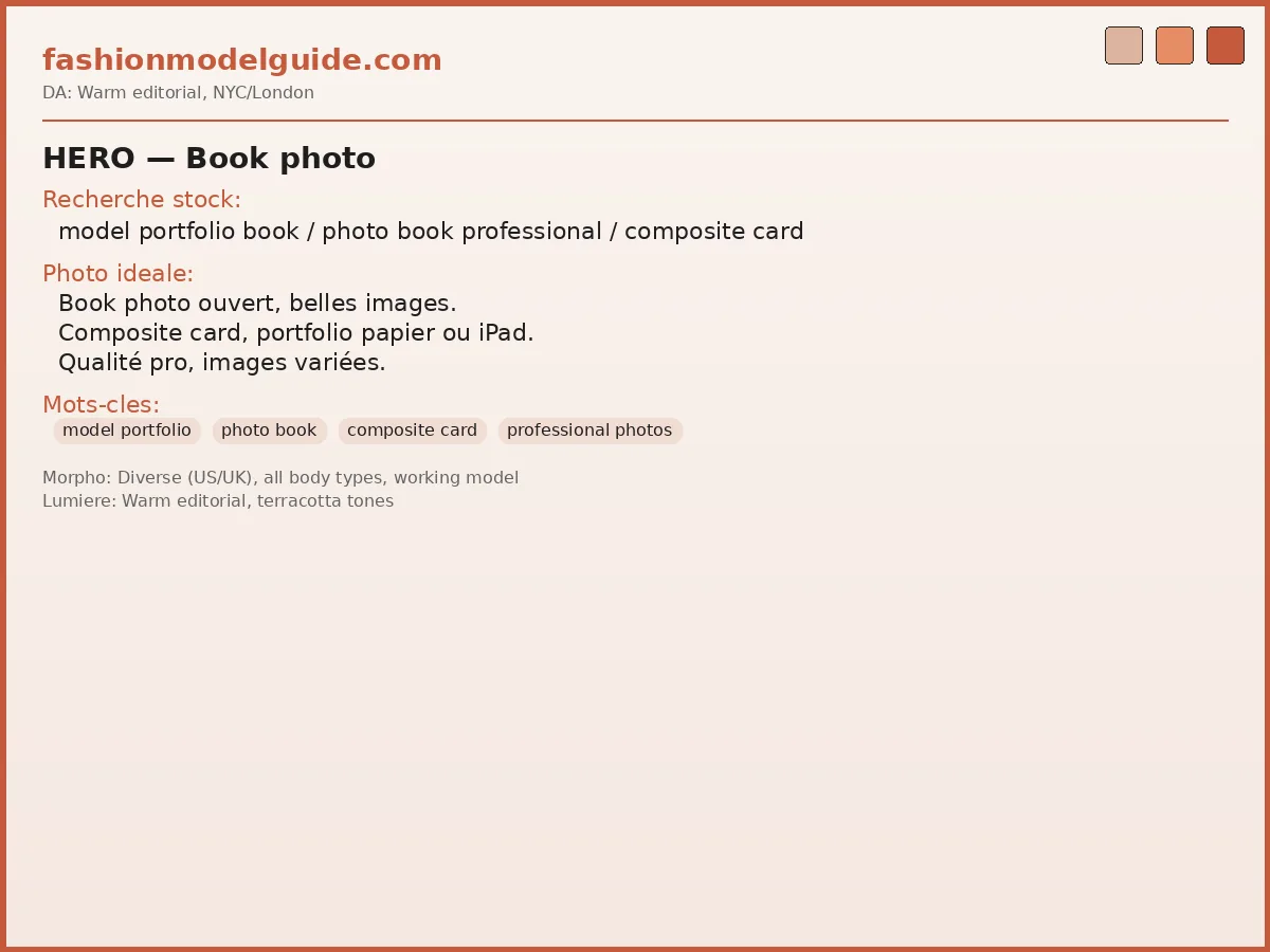 Model portfolio book — professional photos