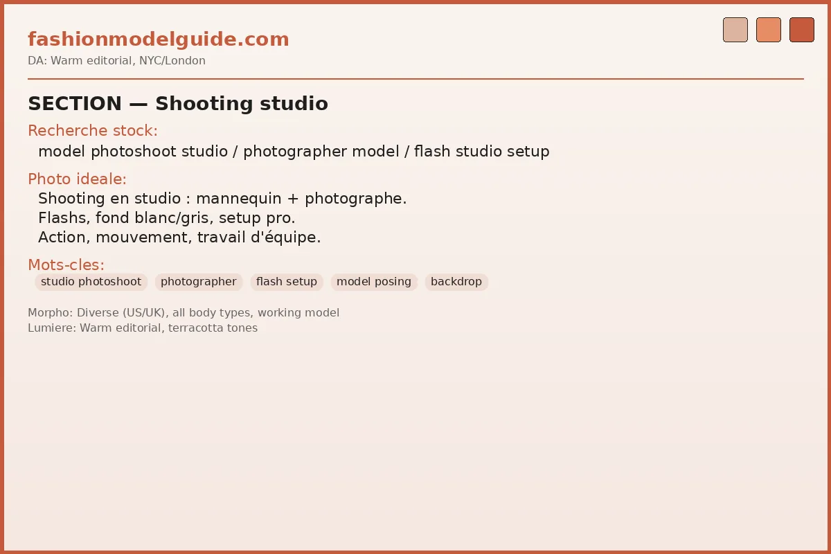 Studio photoshoot for model portfolio