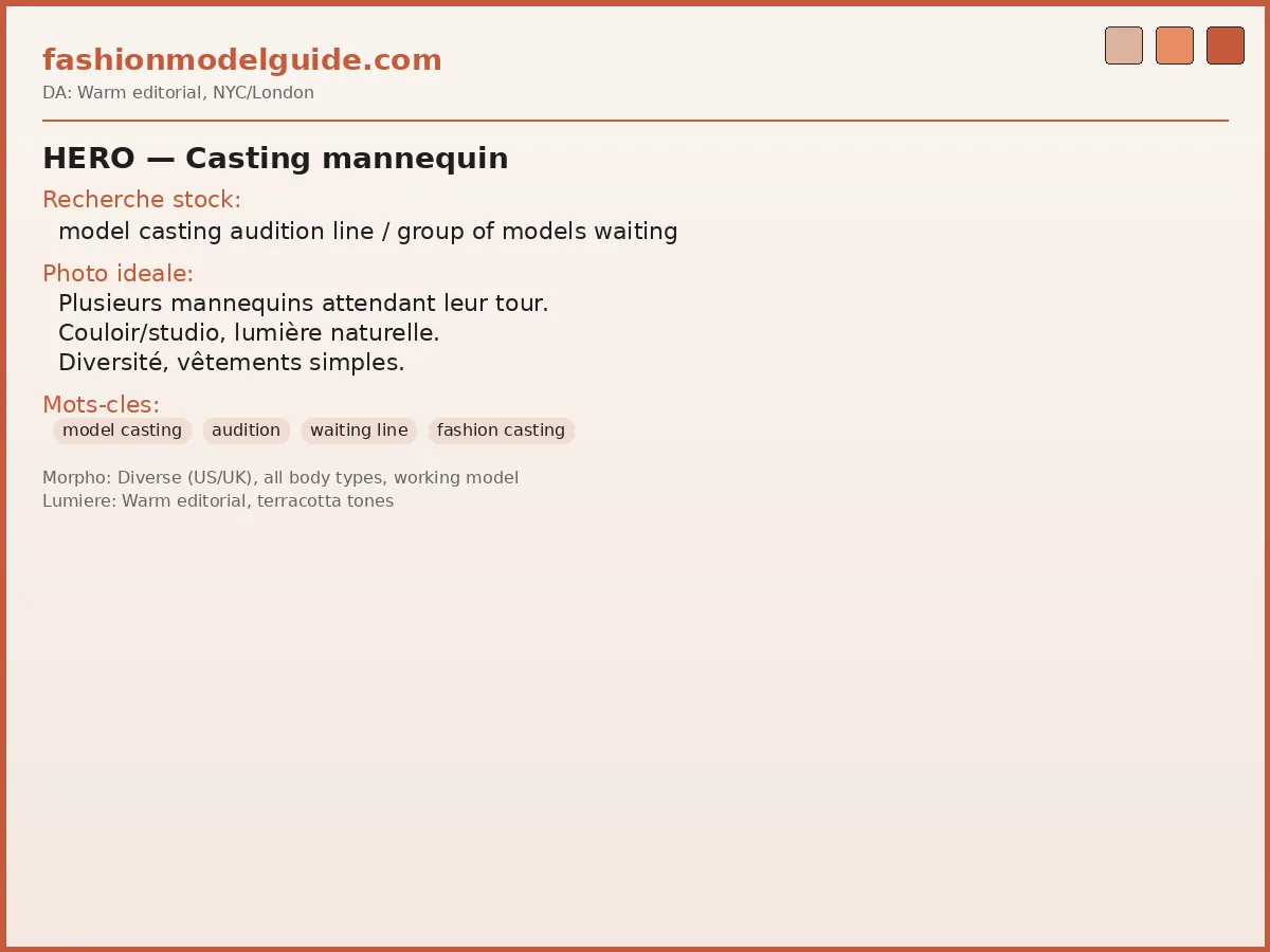 Modeling casting illustration — silhouettes of models waiting for their turn