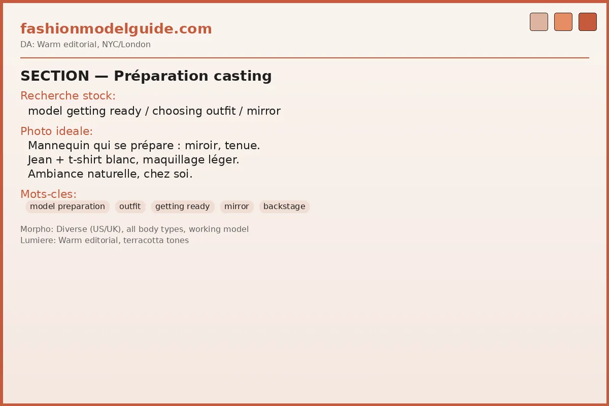 Model preparation for casting — choosing outfit