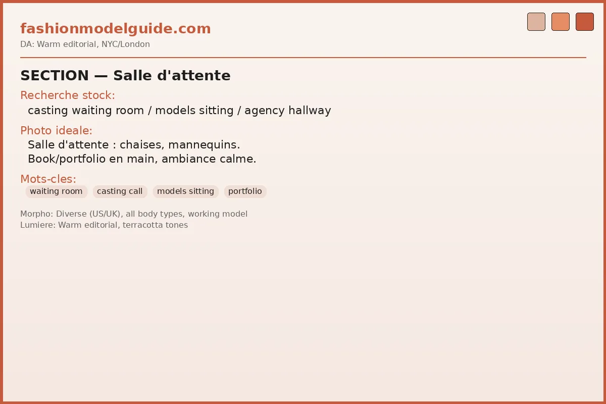 Casting waiting room — models waiting