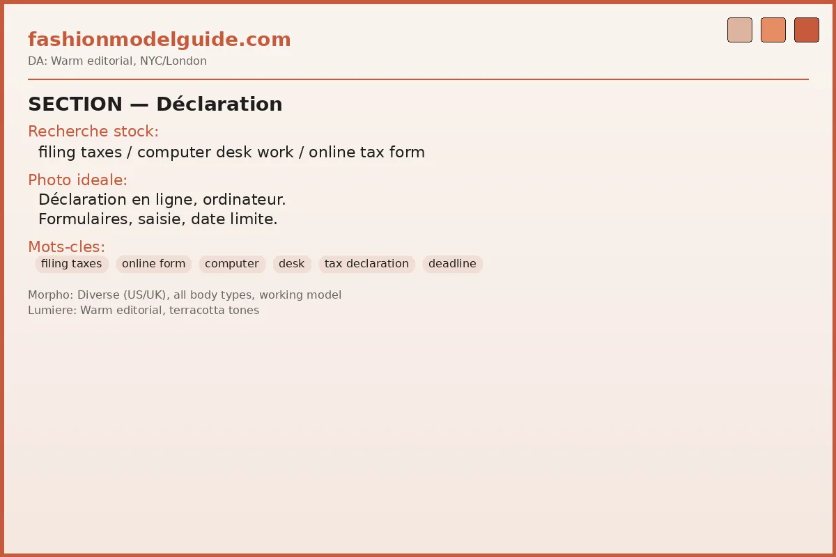 Model tax filing — forms and deadlines