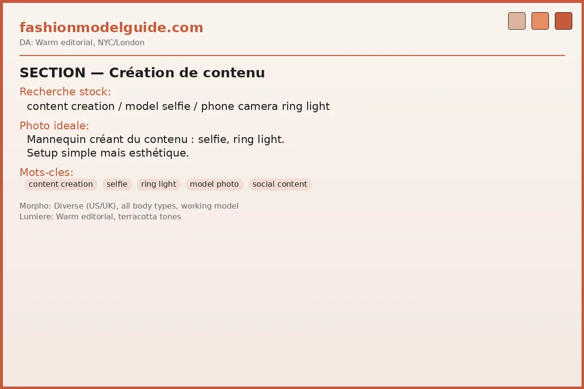 Model creating content for social media